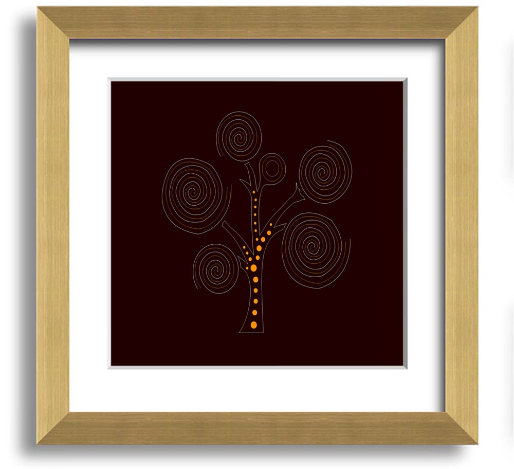 Aboriginal Tree 3 Square Framed Print showcasing vibrant colors and intricate details, framed in a stylish border.